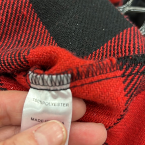 Sweet Lovely by Jen red black buffalo plaid l shacket coat Large - Picture 14 of 14
